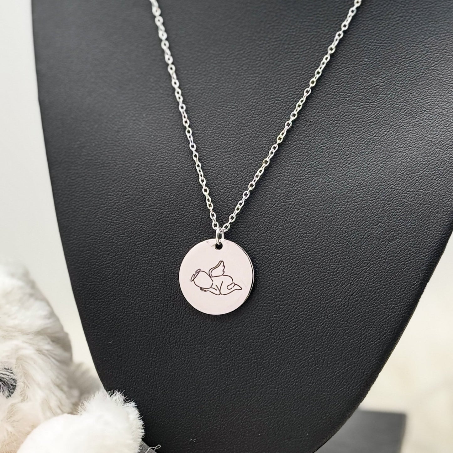 Angel Baby Memorial Necklace – Minimalist Remembrance Jewelry in Gold or Silver - Embellish My Heart
