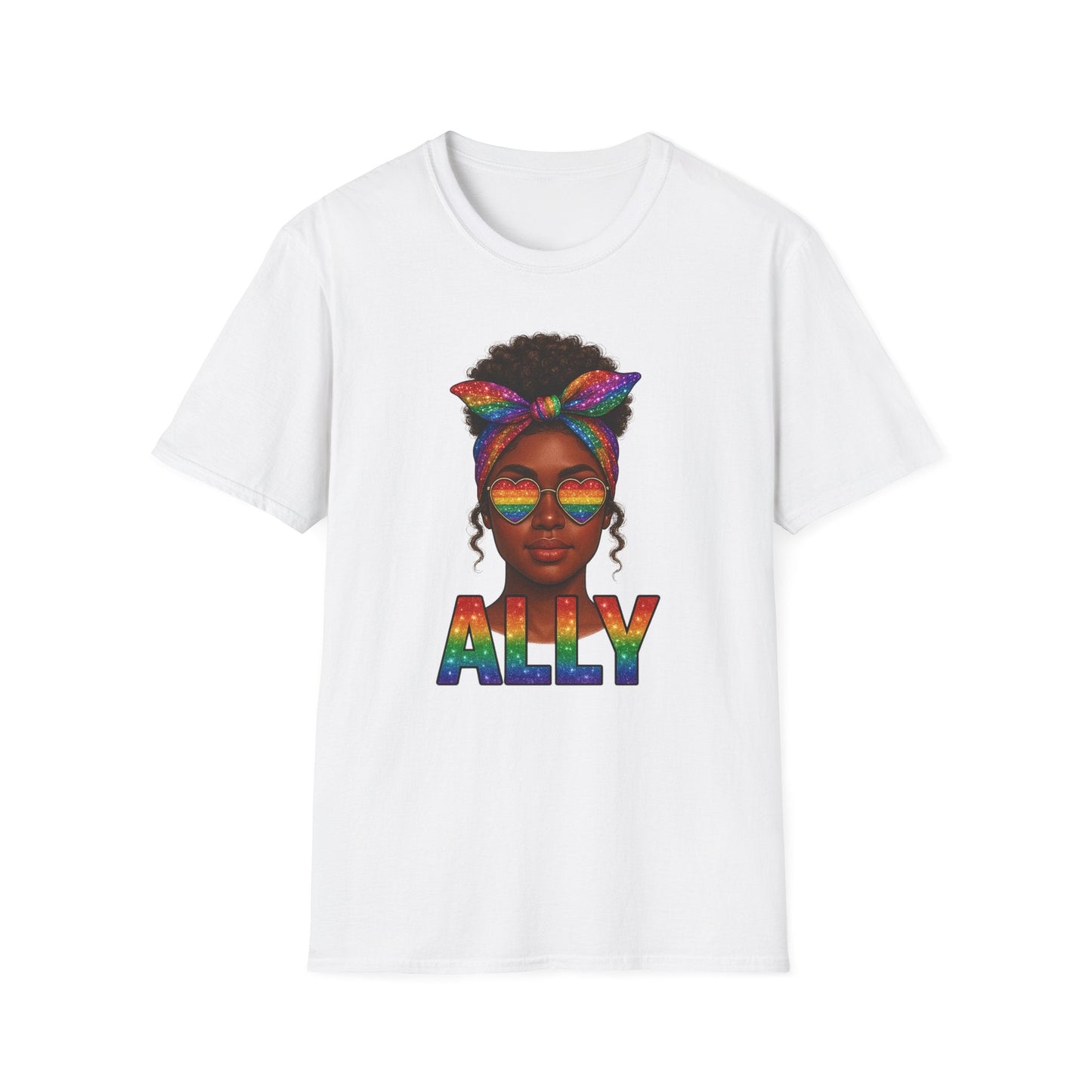 Crowned in Color Ally AF Shirt β Black Girl Pride Tee, Juneteenth & LGBTQ Support, Melanin Queen Rainbow Shirt, Inclusive Ally Apparel - Embellish My Heart