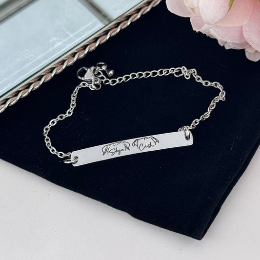 Custom Pet Ear + Handwriting Bracelet – Personalized Memorial Jewelry for Dog & Cat Moms - Embellish My Heart
