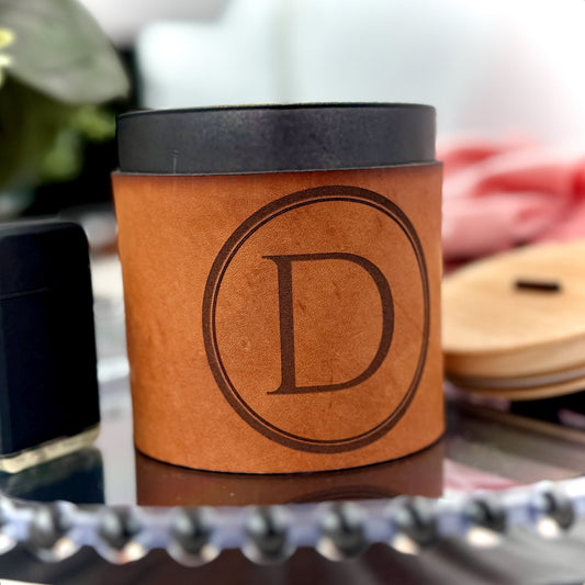 Genuine Leather Custom Candle Sleeve β Fits most 3 - Wick Candles, Candle Wrap, Candle Cover - Embellish My Heart