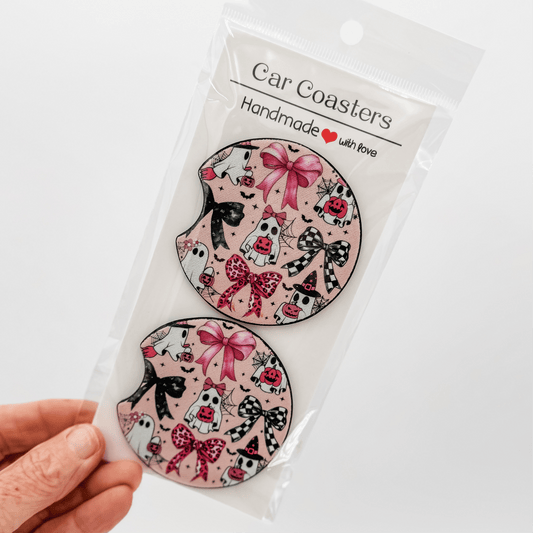 Neoprene Car Coasters Set of 2 | Absorbent Cup Holder Coasters | Cute, Seasonal & Custom Options - Embellish My Heart