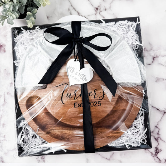 Personalized Charcuterie Cutting Board with Knives & Ramekins β Wedding Gift, Housewarming Gift, Closing Gift - Embellish My Heart