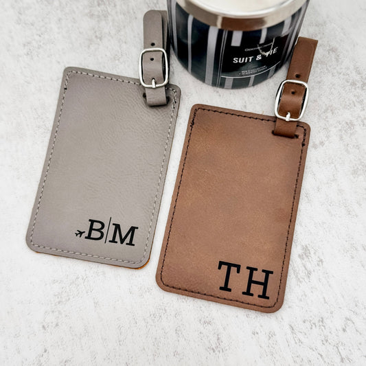 Personalized Leather Luggage Tag β Custom Initials Travel Gift - Embellish My Heart