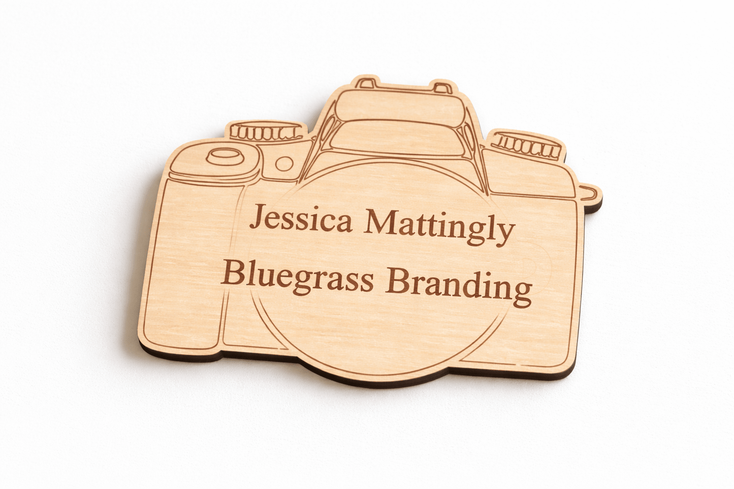 Photographer Camera Name Tag Badge | Personalized Business Name Badge for Photographers & Creatives - Embellish My Heart