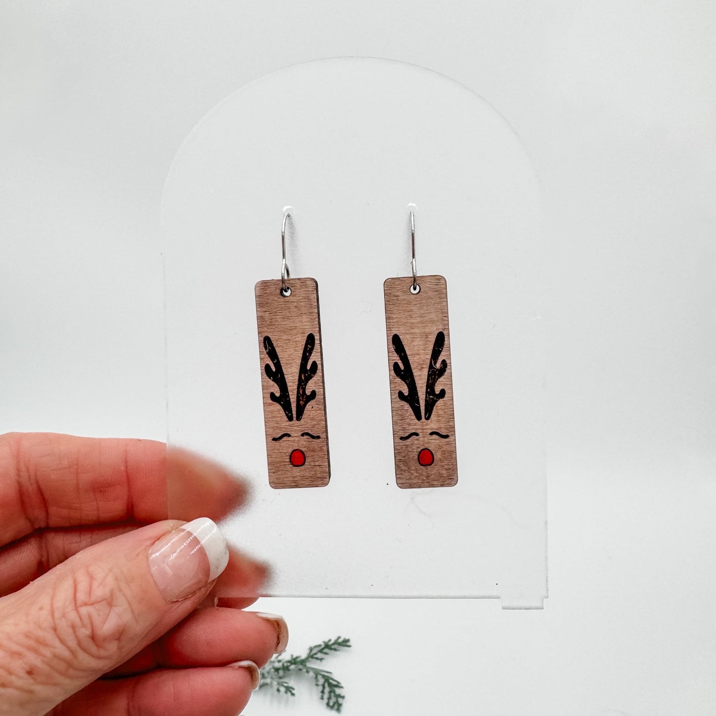 Reindeer Bar Antler Dangle Earrings - Embellish My Heart