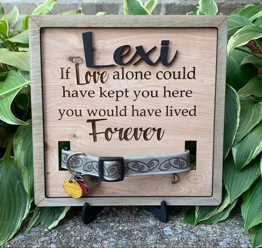 Dog Collar Remembrance Frame, Personalized Pet Loss Gift / Custom Collar Memorial / Pet Loss /Memorial - Embellish My Heart