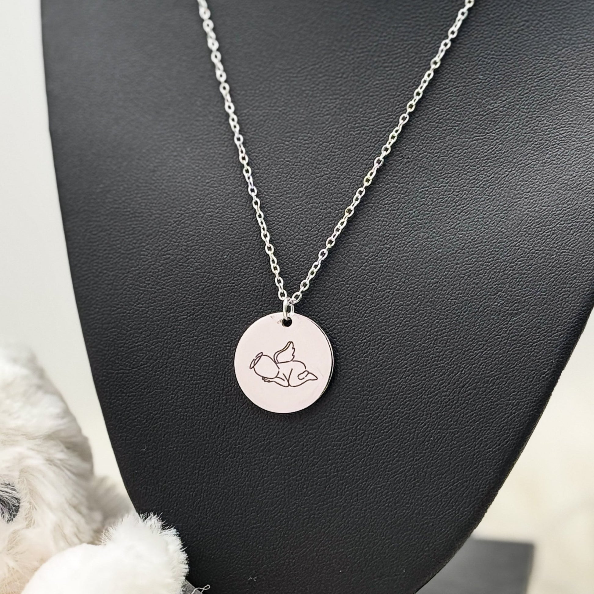 Angel Baby Memorial Necklace – Minimalist Remembrance Jewelry in Gold or Silver - Embellish My Heart