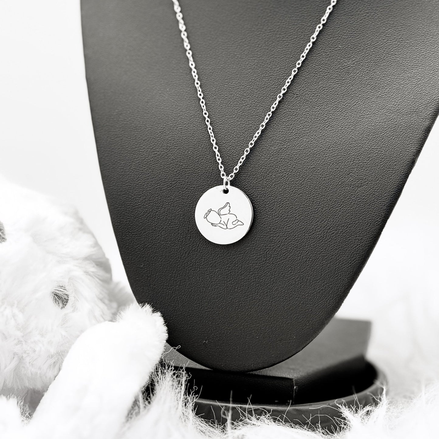 Angel Baby Memorial Necklace – Minimalist Remembrance Jewelry in Gold or Silver - Embellish My Heart