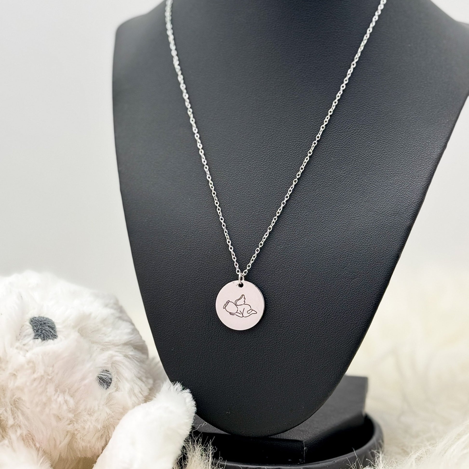 Angel Baby Memorial Necklace – Minimalist Remembrance Jewelry in Gold or Silver - Embellish My Heart