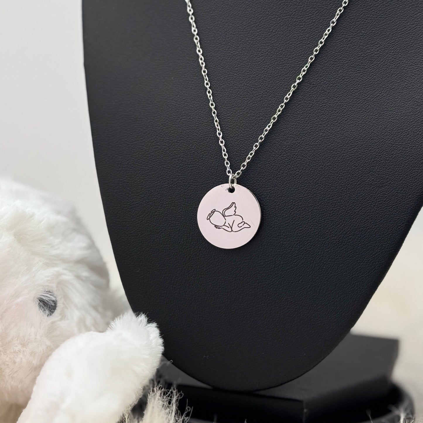 Angel Baby Memorial Necklace – Minimalist Remembrance Jewelry in Gold or Silver - Embellish My Heart