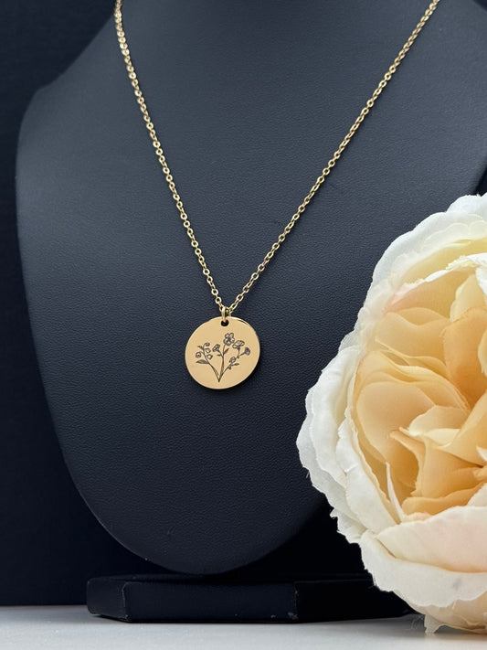 Birth Flower Pendant Necklace – Personalized Keepsake - Embellish My Heart
