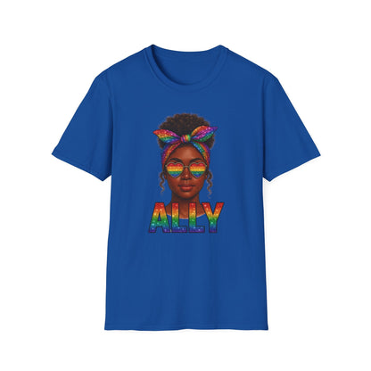 Crowned in Color Ally AF Shirt – Black Girl Pride Tee, Juneteenth & LGBTQ Support, Melanin Queen Rainbow Shirt, Inclusive Ally Apparel - Embellish My Heart