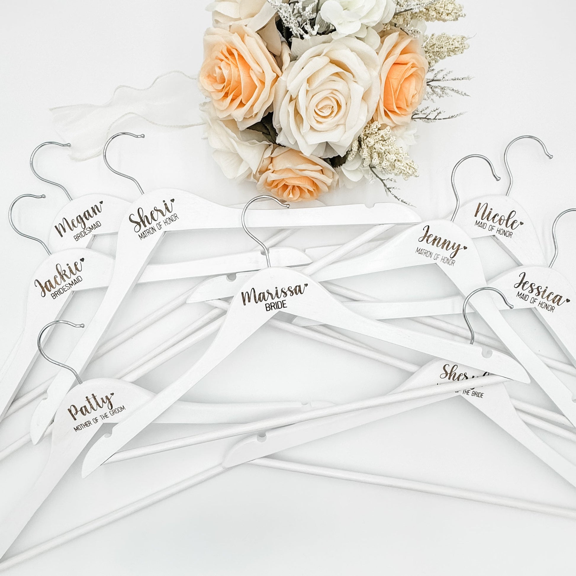 Custom Engraved Bridal Party Hangers - Embellish My Heart