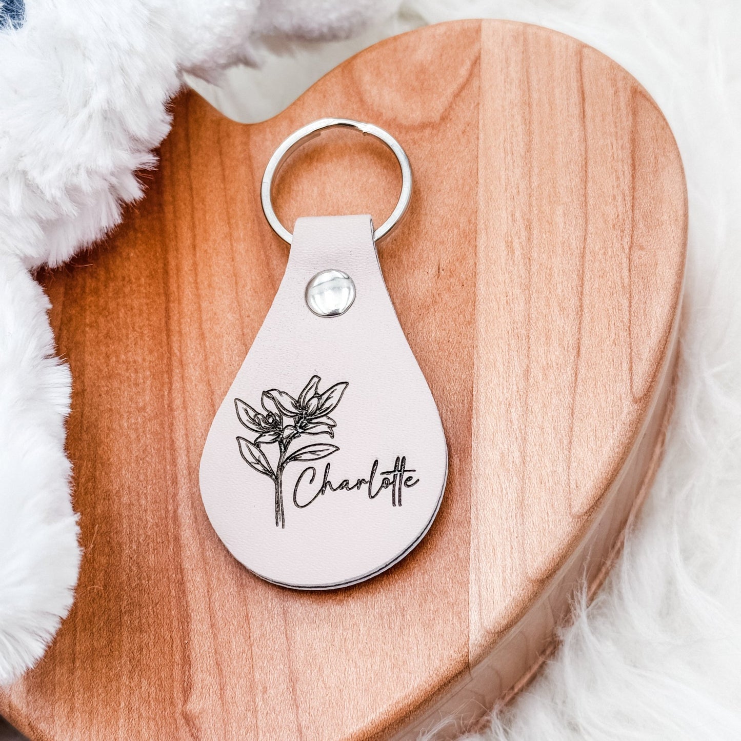 Custom Engraved Leather Keychain – Personalized with Name, Symbol, or Text - Embellish My Heart