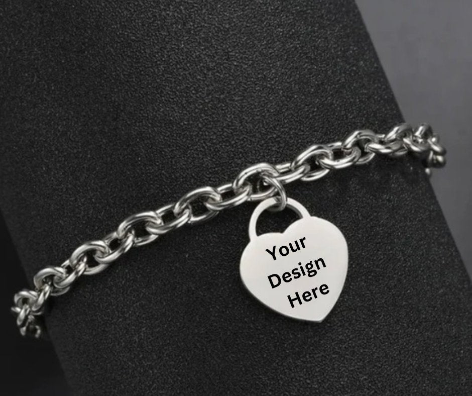 Custom Heart Bracelet Stainless Steel - Embellish My Heart