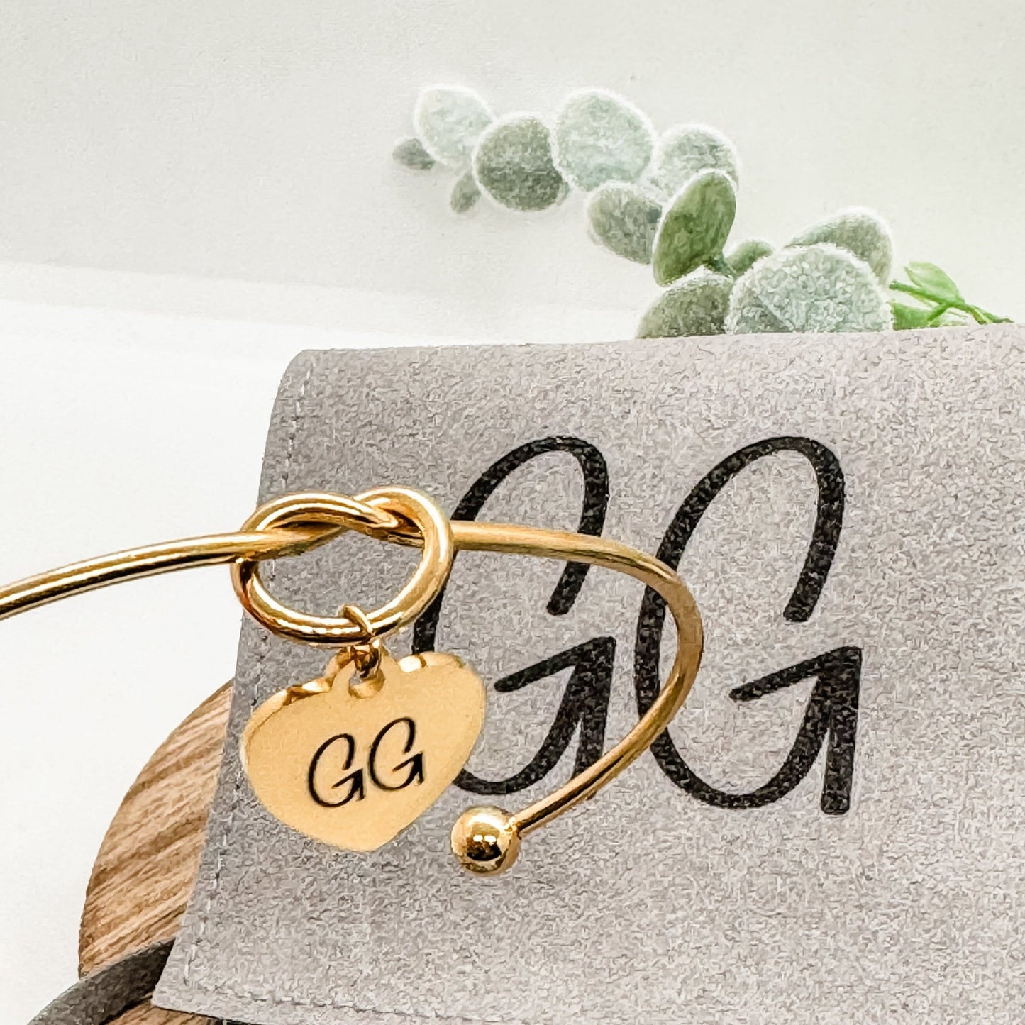 Custom Infinity Knot Heart Bangle Bracelet Stainless Steel - Embellish My Heart