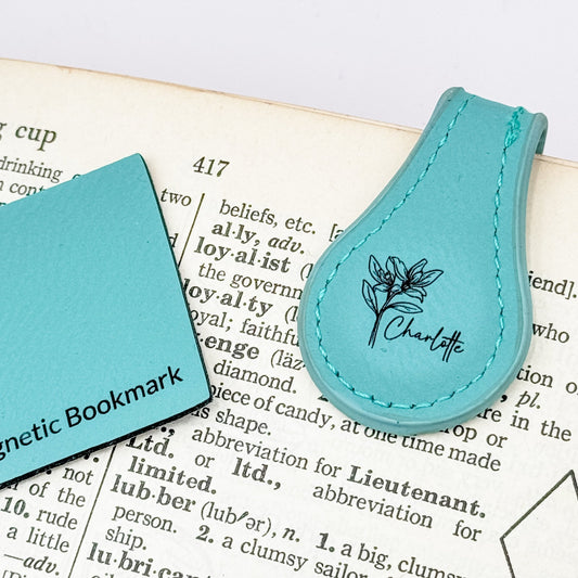 Custom Magnetic Leather Bookmark – Personalized Engraved Front or Double - Sided | Gift for Readers, Journals, or Bible Tabs - Embellish My Heart