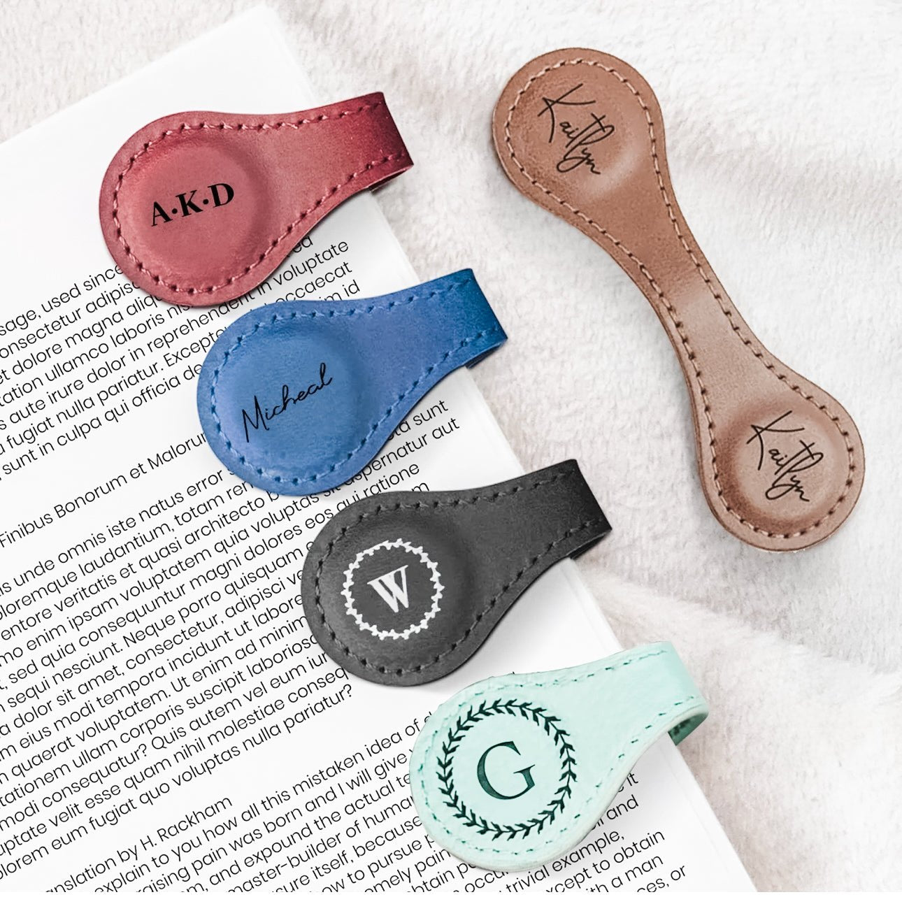 Custom Magnetic Leather Bookmark – Personalized Engraved Front or Double - Sided | Gift for Readers, Journals, or Bible Tabs - Embellish My Heart