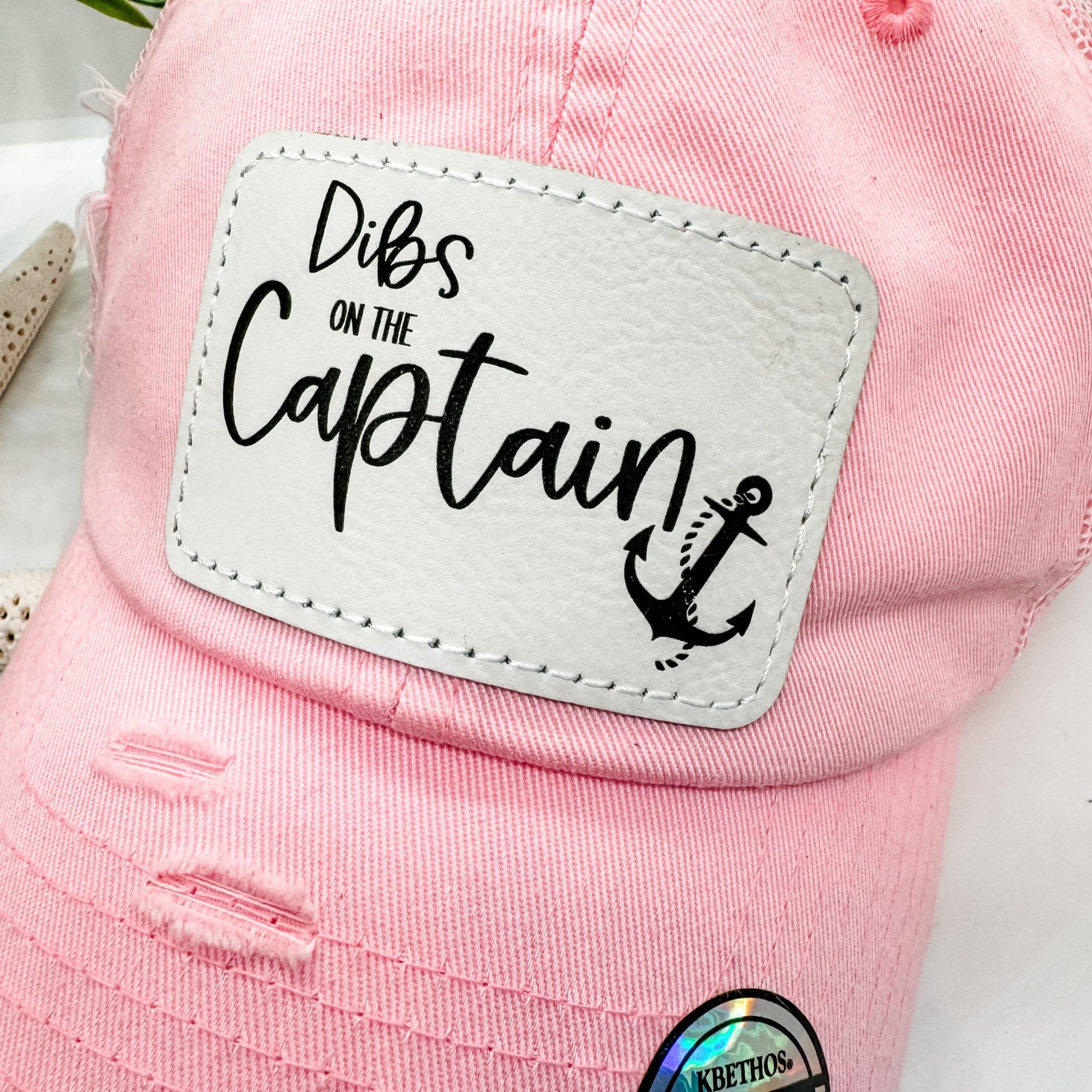 Dibs on the Captain Print Hat Trucker Distressed - Embellish My Heart