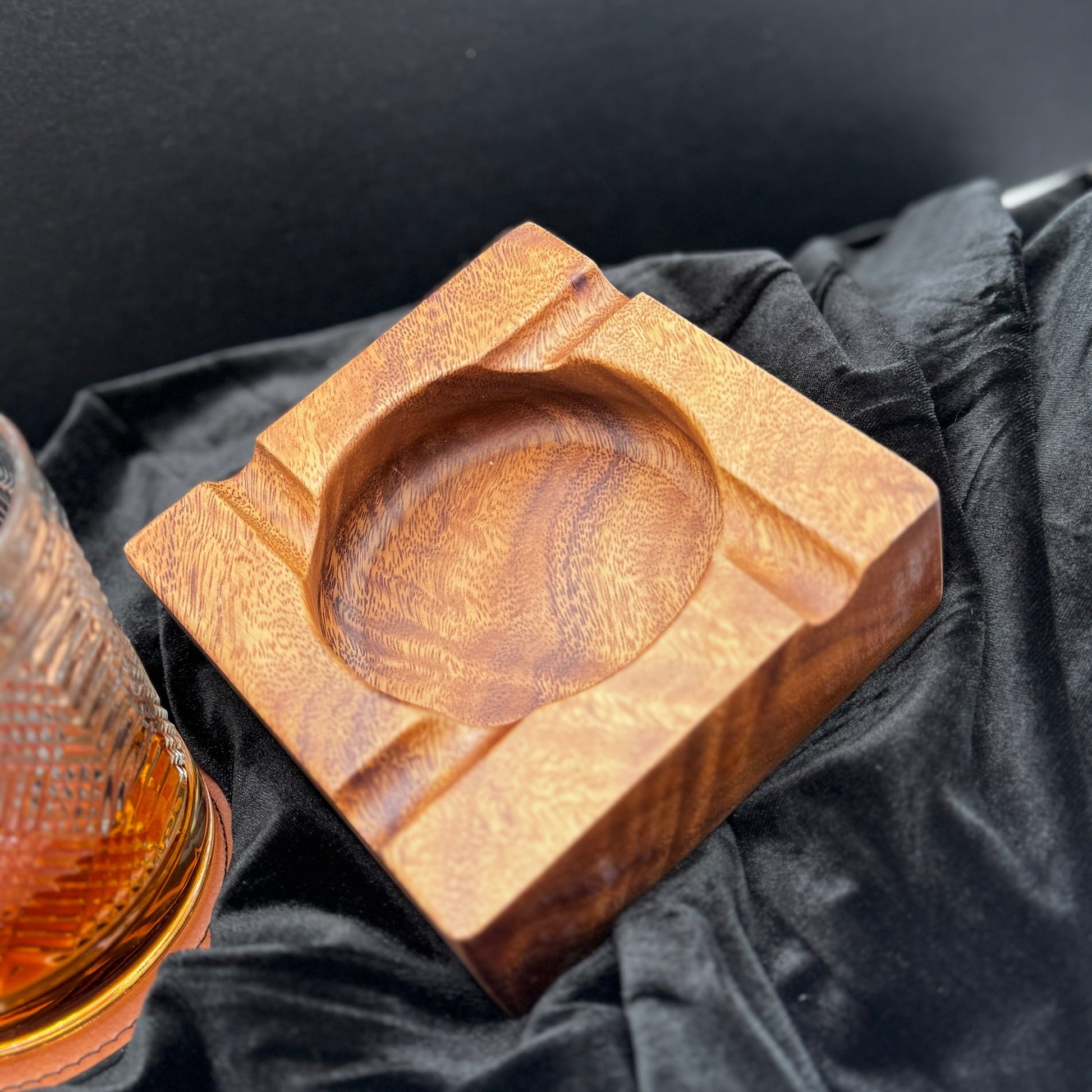 Engraved Wood Cigar Ashtray | Personalized Whiskey Lounge Gift for Him | Custom Men’s Gift, Groomsmen, or Bar Cart Accessory - Embellish My Heart