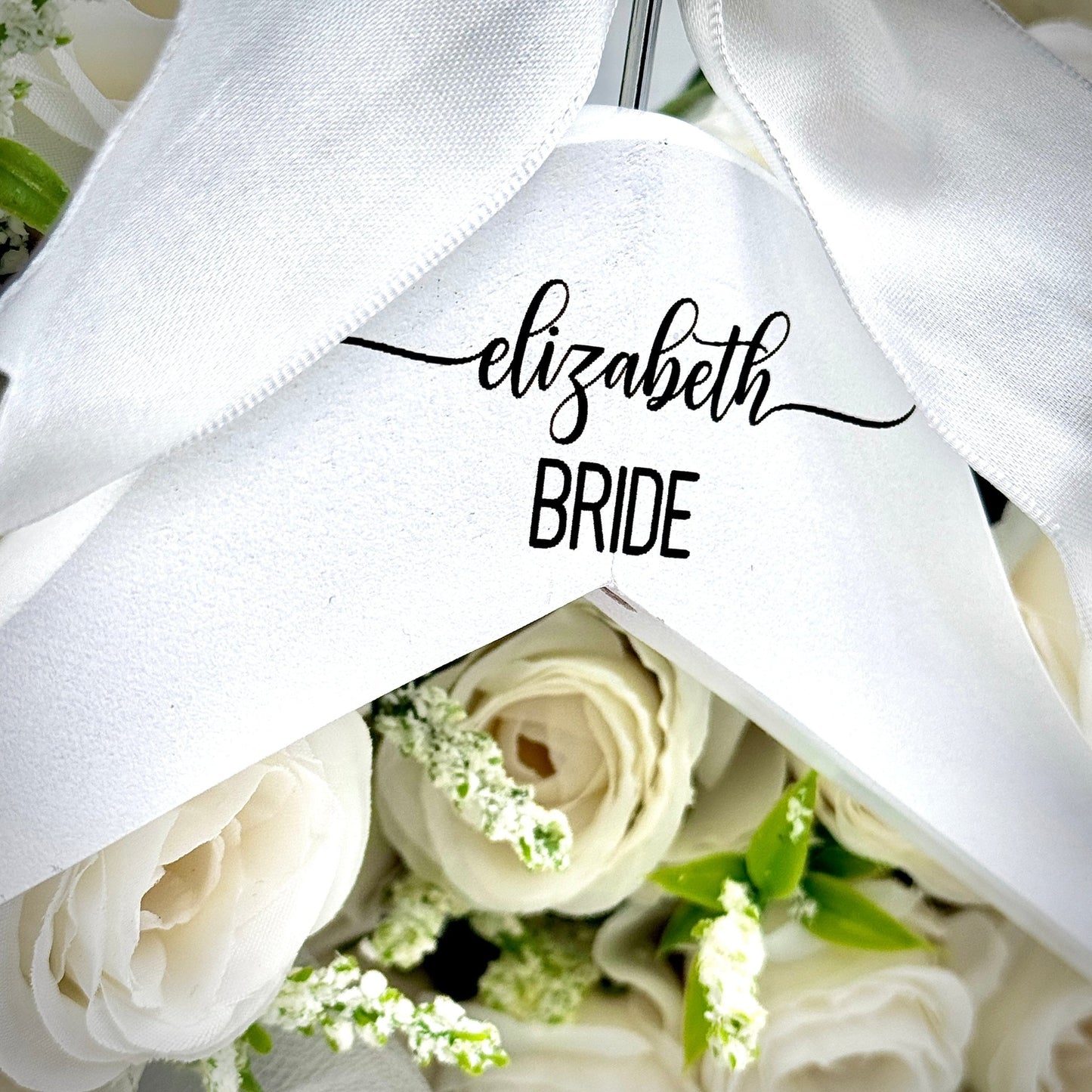 Engraved Wood Wedding Hanger | Personalized Bride & Bridesmaid Hangers | Custom Name Hanger for Wedding Dress Photos | Bridal Party Gift Keepsake - Embellish My Heart