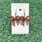 Faux Glitter Football Bow Earrings | Hypoallergenic | Game Day Ready| Football Earrings - Embellish My Heart