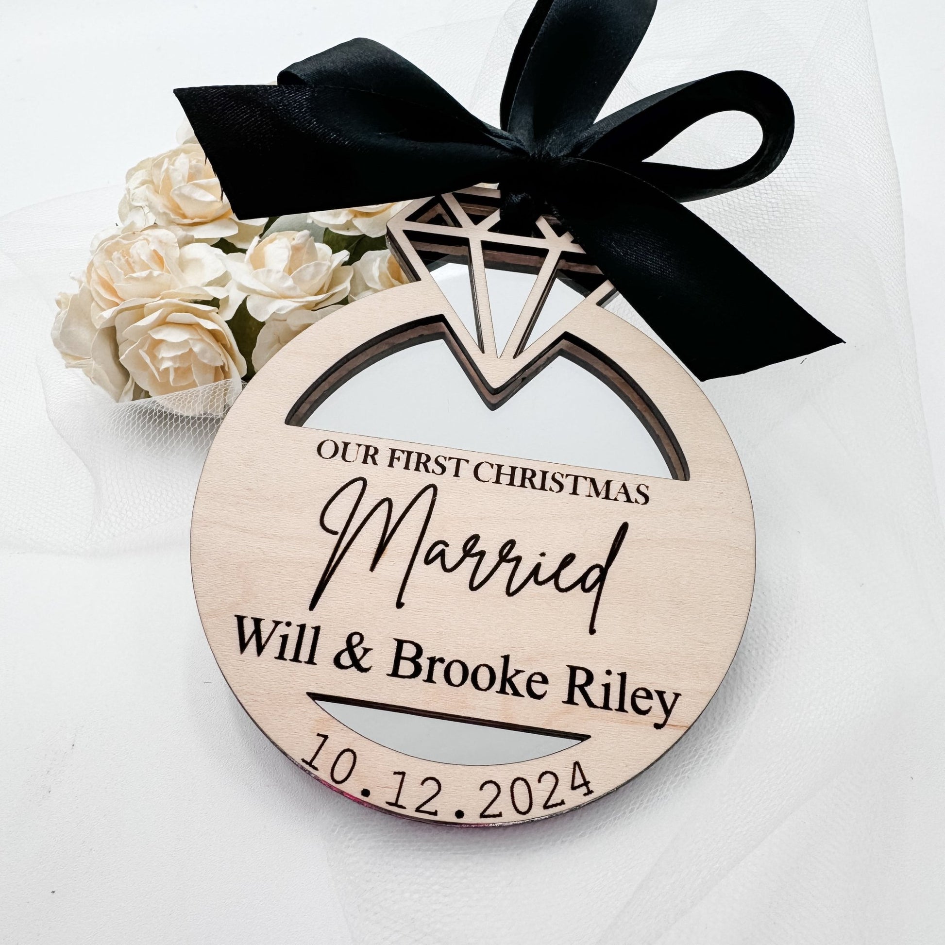 First Christmas Married Christmas Ornament Keepsake - Embellish My Heart