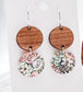 Floral Wood Earrings – Lightweight Handmade Dangles in Drop, Circle, or Modern Square Style - Embellish My Heart