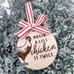 Funny Chicken Christmas Ornament – “Makin’ a List, Chicken It Twice” – Rustic Farmhouse Holiday Decor – Gift for Chicken Moms & Farmhouse Lovers - Embellish My Heart