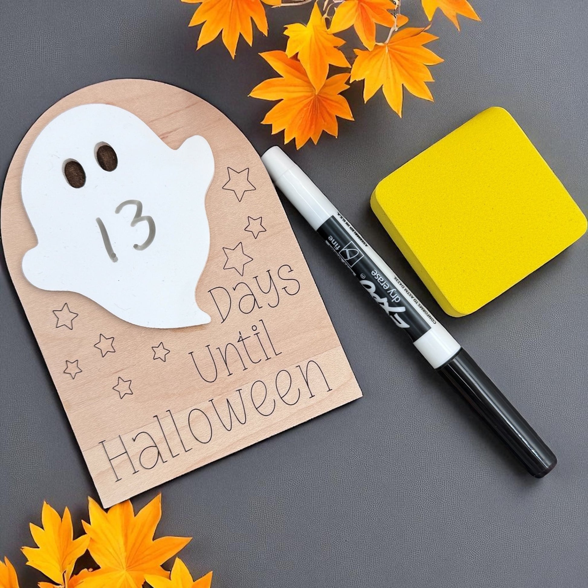 Halloween Countdown Sign Dry Erase Board | Trick or Treat Calendar | Kids Halloween Decoration | Spooky Season Countdown - Embellish My Heart