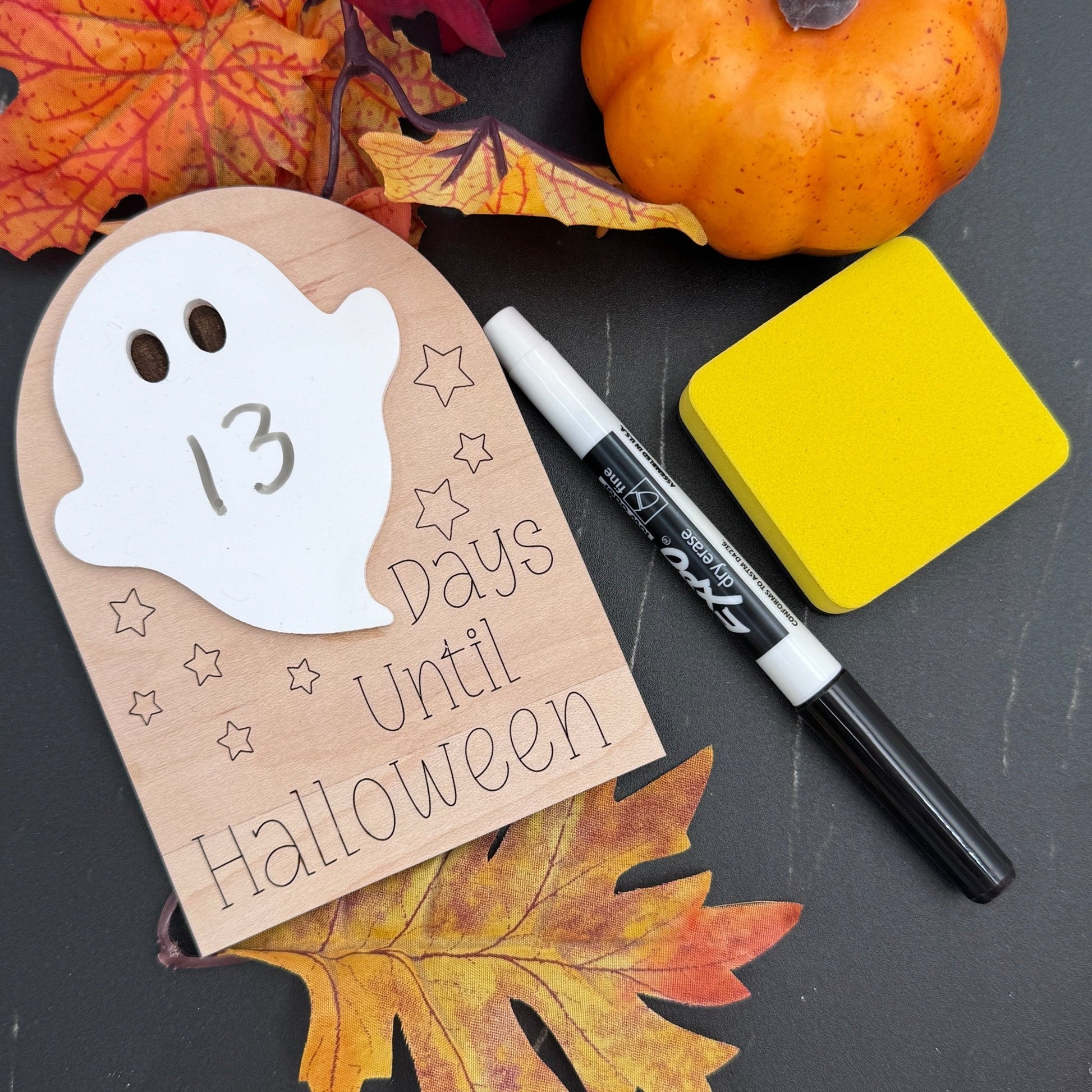 Halloween Countdown Sign Dry Erase Board | Trick or Treat Calendar | Kids Halloween Decoration | Spooky Season Countdown - Embellish My Heart