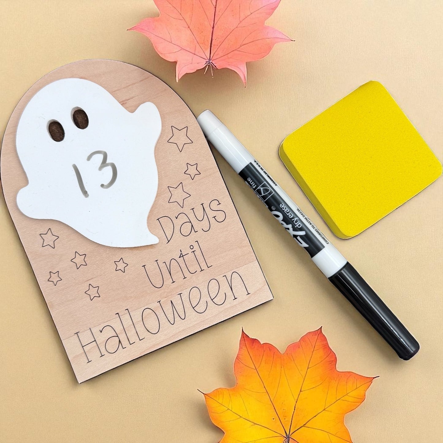 Halloween Countdown Sign Dry Erase Board | Trick or Treat Calendar | Kids Halloween Decoration | Spooky Season Countdown - Embellish My Heart