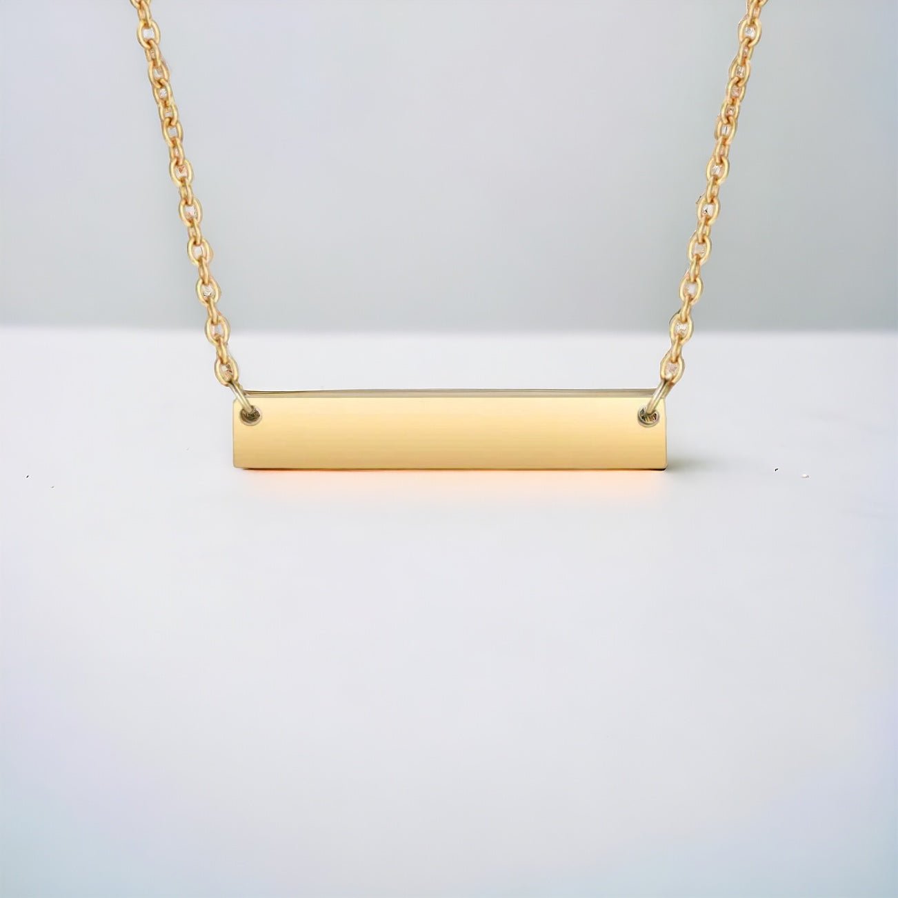 Handwritten Message Horizontal Bar Stainless Steel Necklace - Embellish My Heart