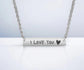 Handwritten Message Horizontal Bar Stainless Steel Necklace - Embellish My Heart