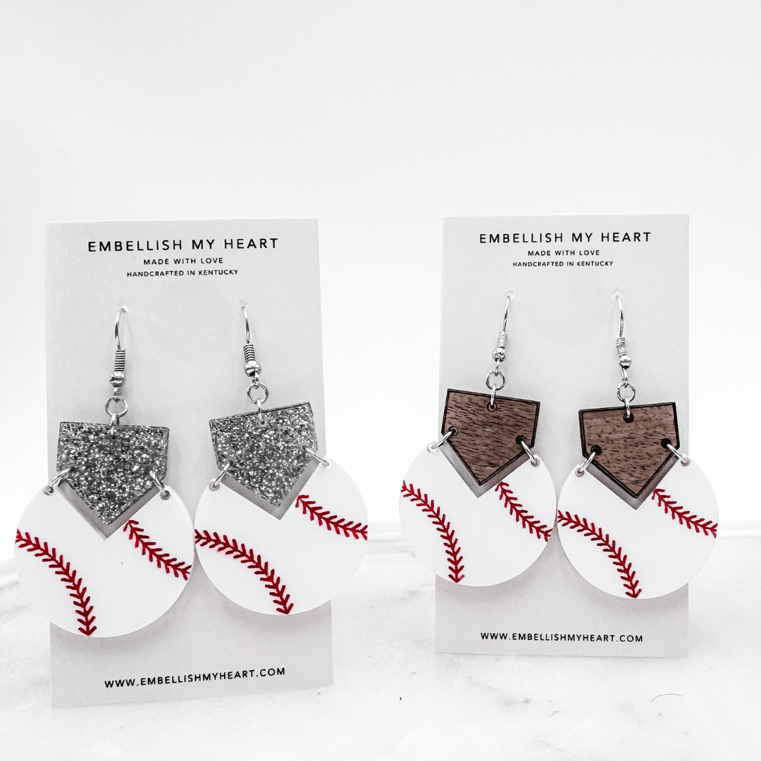 Home Plate All - Star Baseball Earrings – Game Day Jewelry for Moms, Fans + Players (Personalized Option!) - Embellish My Heart