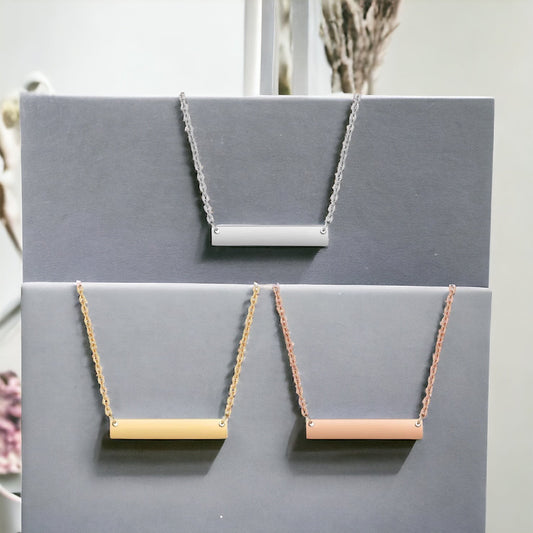 Horizontal Bar Stainless Steel Necklace - Embellish My Heart