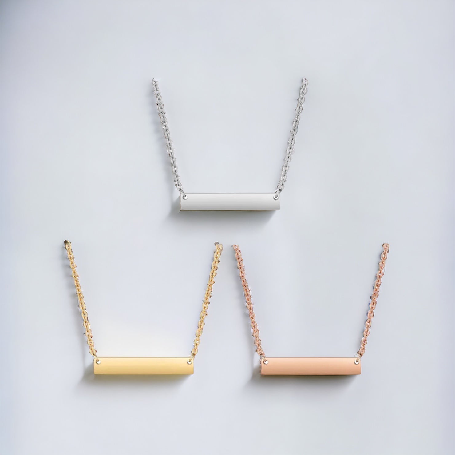 Horizontal Bar Stainless Steel Necklace - Embellish My Heart