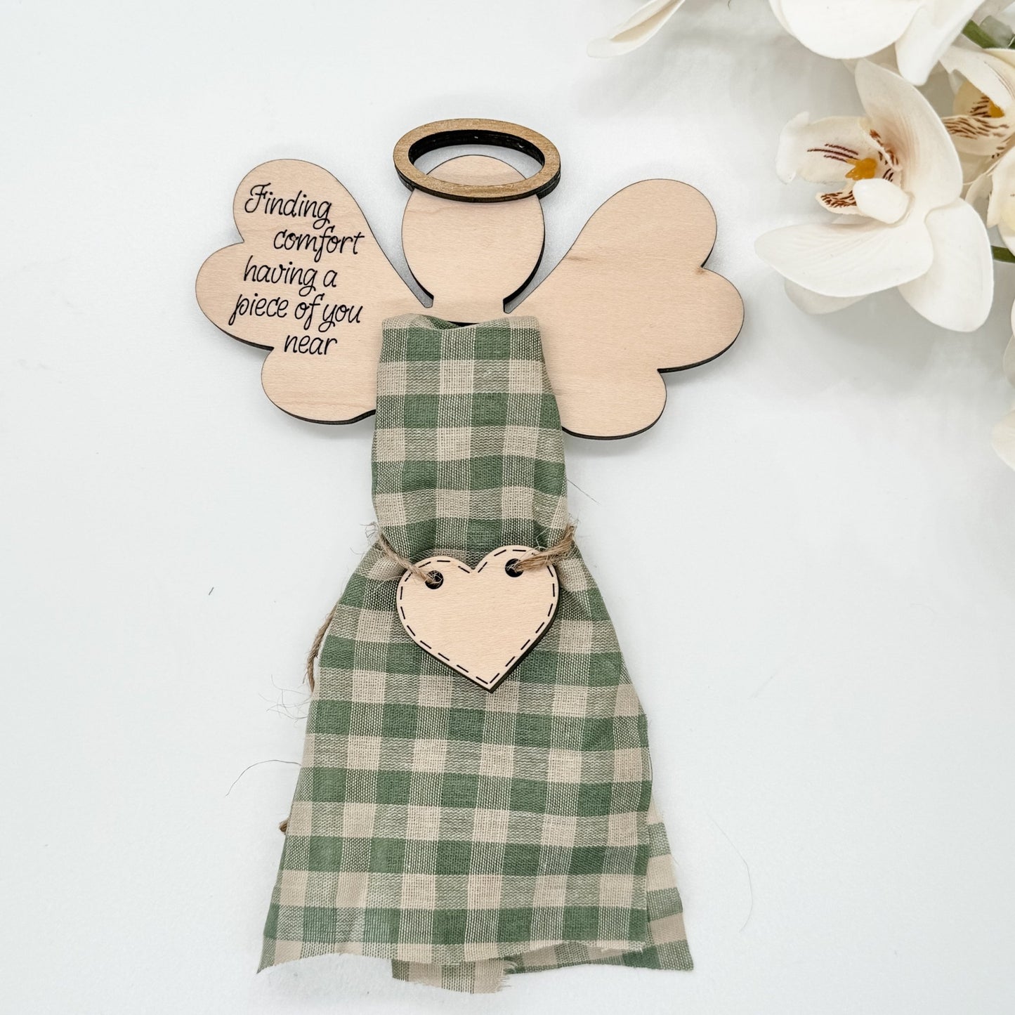 Keepsake Angel Ornament w/ Fabric Space/Angel Memorial Ornament - Embellish My Heart