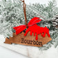 Kentucky Bourbon Ornament – Red Wax Drip State Shape – Rustic Holiday Gift for Bourbon Lovers - Embellish My Heart