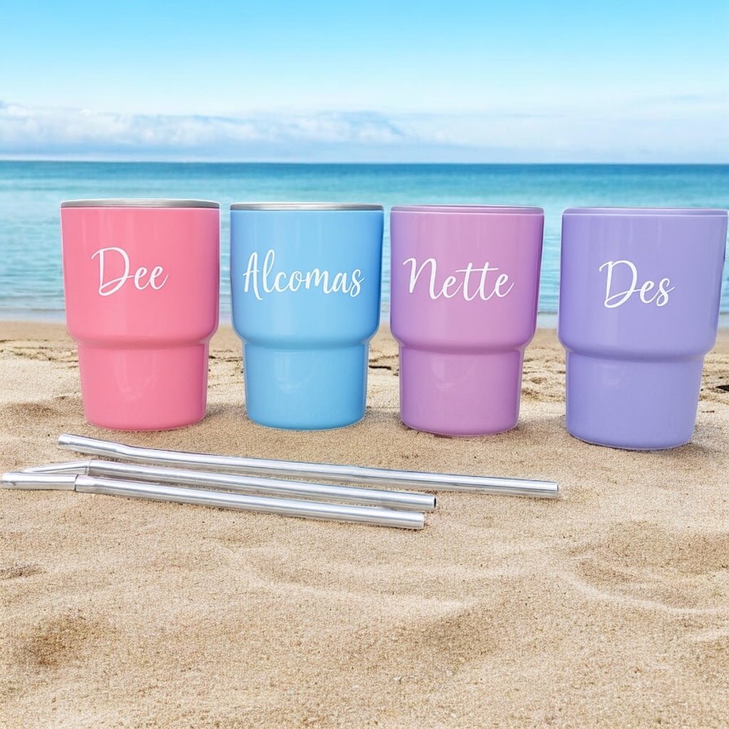 Mini Shot Tumbler with Lid and Straw – 3oz Double - Wall Stainless Steel for Parties, Travel & More - Embellish My Heart