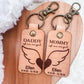 Mommy & Daddy of an Angel Leather Keychain – Personalized Memorial Keychain (Sold Individually or as a Set) - Embellish My Heart