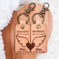 Mommy & Daddy of an Angel Leather Keychain – Personalized Memorial Keychain (Sold Individually or as a Set) - Embellish My Heart
