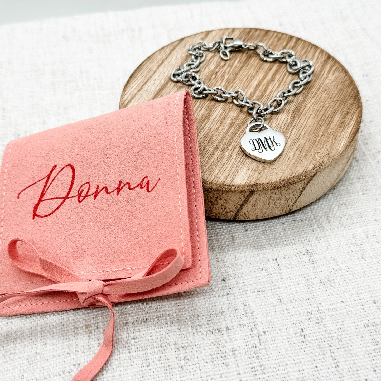 Monogram Heart Bracelet Stainless Steel - Embellish My Heart