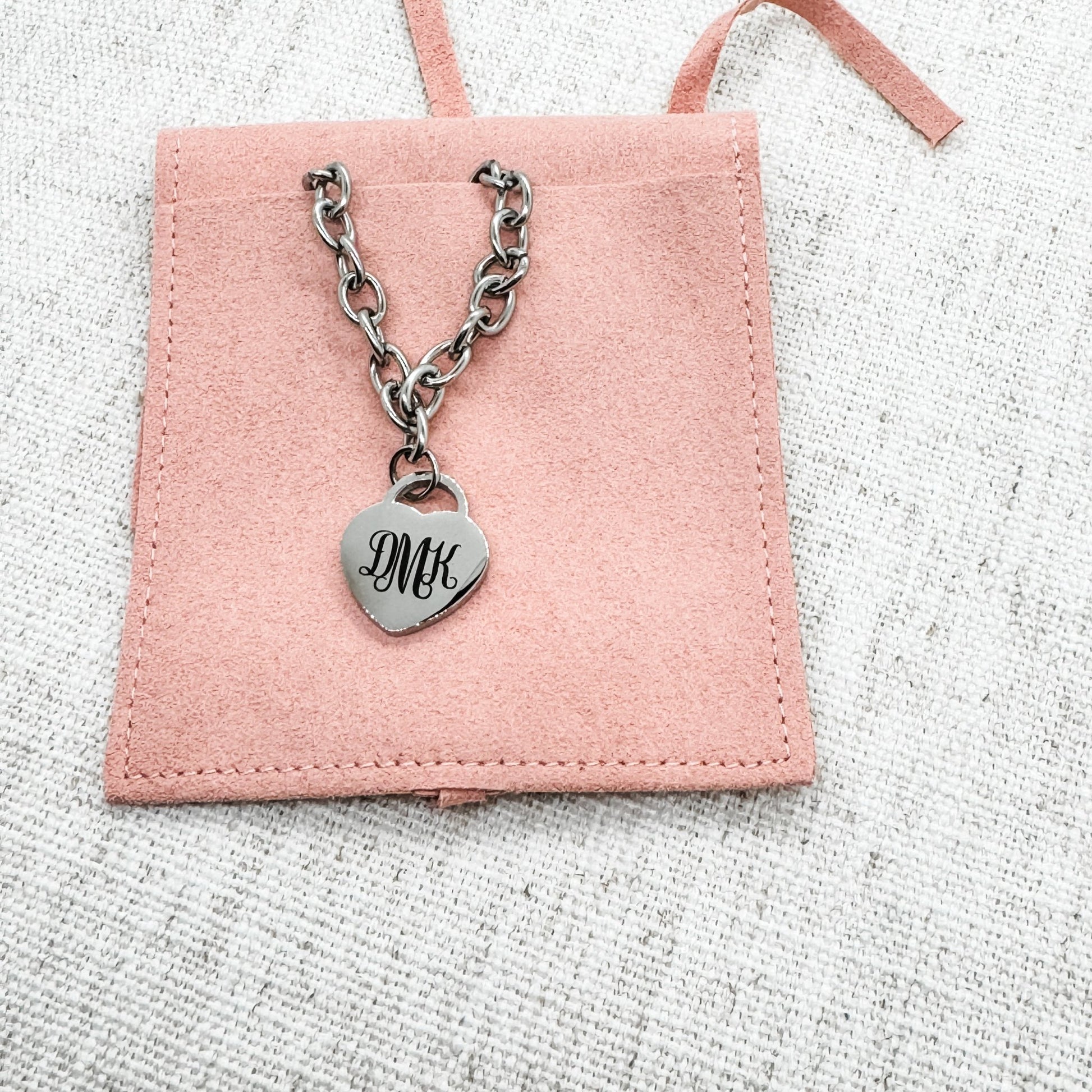 Monogram Heart Bracelet Stainless Steel - Embellish My Heart