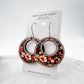 Moody Fall Floral Hoop Earrings – Wooden Crescent Earrings with Rich Black Background - Embellish My Heart