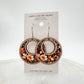Moody Fall Floral Hoop Earrings – Wooden Crescent Earrings with Rich Black Background - Embellish My Heart