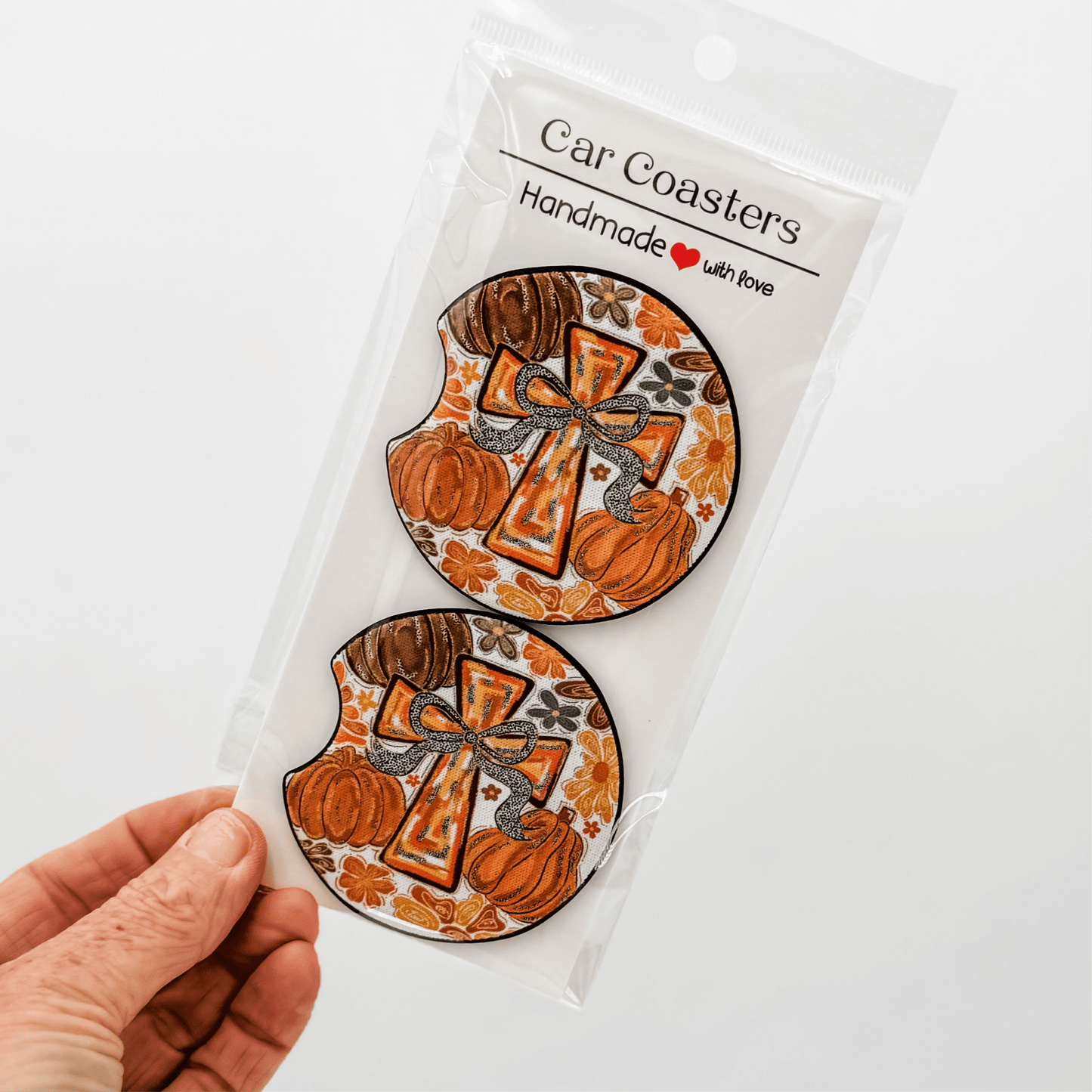 Neoprene Car Coasters Set of 2 | Absorbent Cup Holder Coasters | Cute, Seasonal & Custom Options - Embellish My Heart