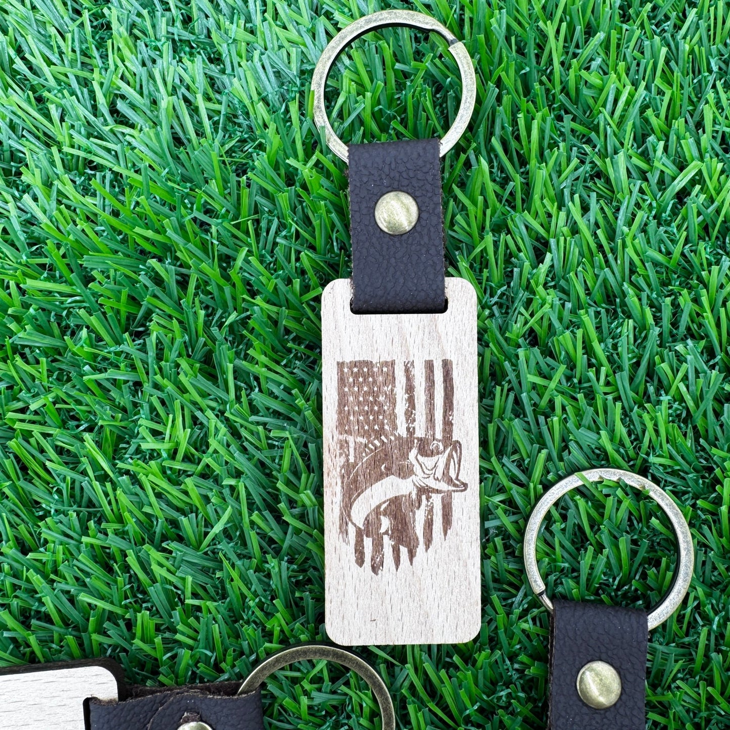 Outdoor - Themed Wooden Keychains with Leather & Metal – 5 Fun Designs - Embellish My Heart