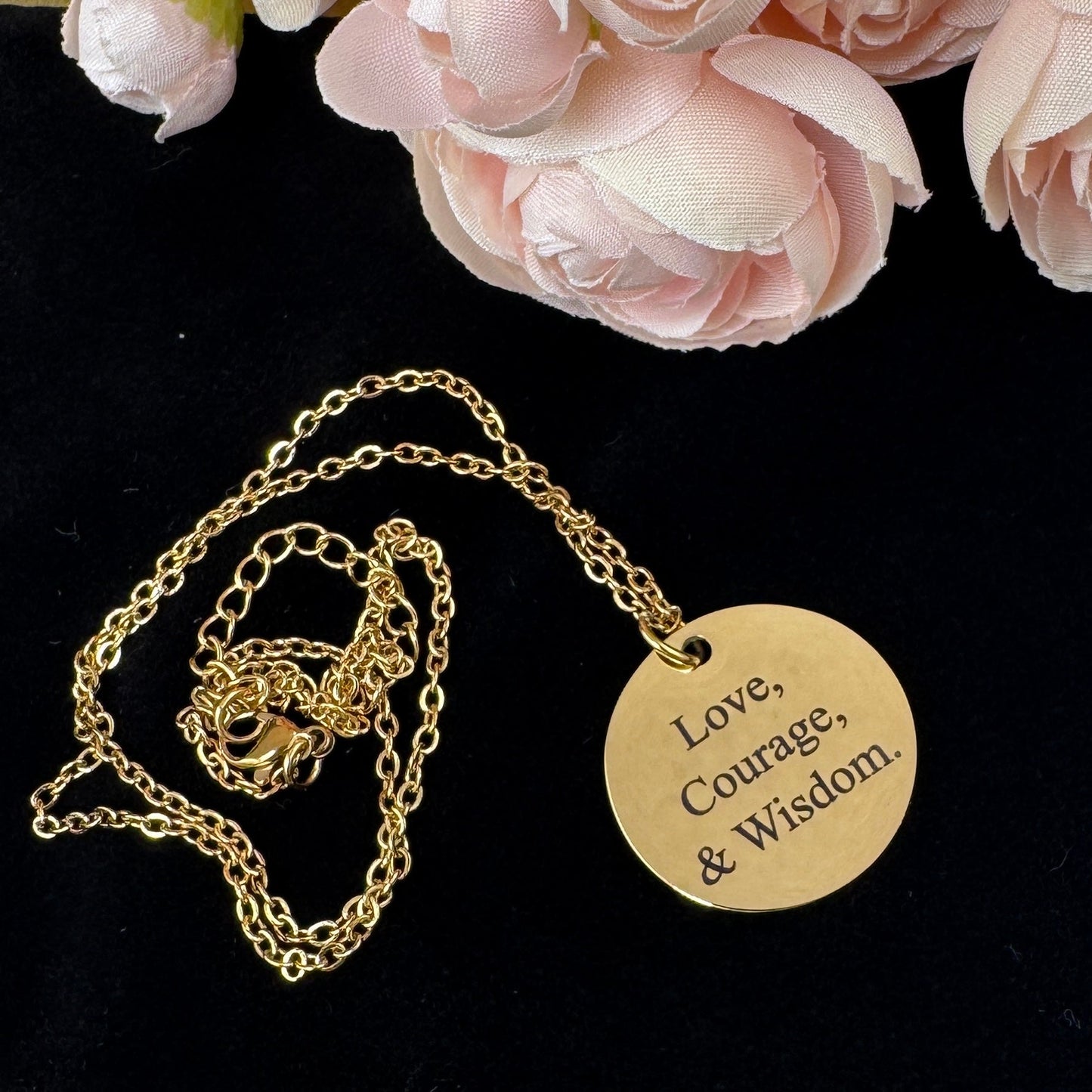 Personalized 25mm Disc Necklace – Custom Engraved Pendant in Silver, Gold, or Rose Gold | Stainless Steel Jewelry Gift - Embellish My Heart