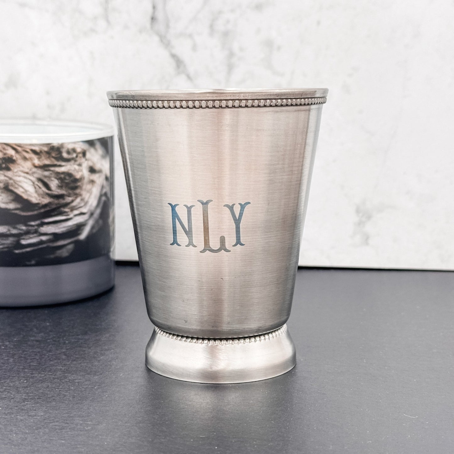 Personalized Initial Silver Cocktail Cup | Custom Engraved Gift - Embellish My Heart